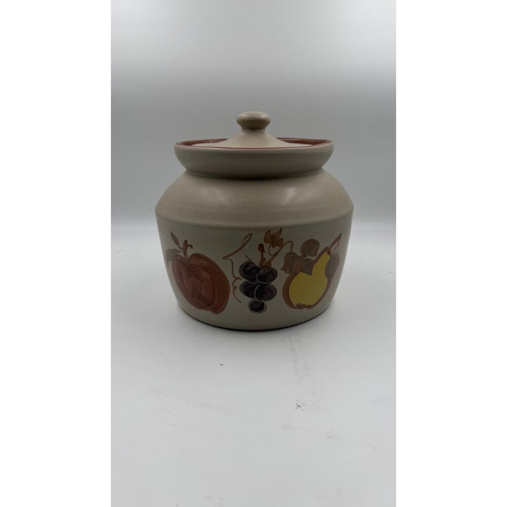 Vintage Chatham Pottery Unmarked Fruit Motif Pottery Cookie Jar